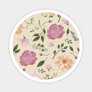 Old Rose Memories Flower Pattern Magnet